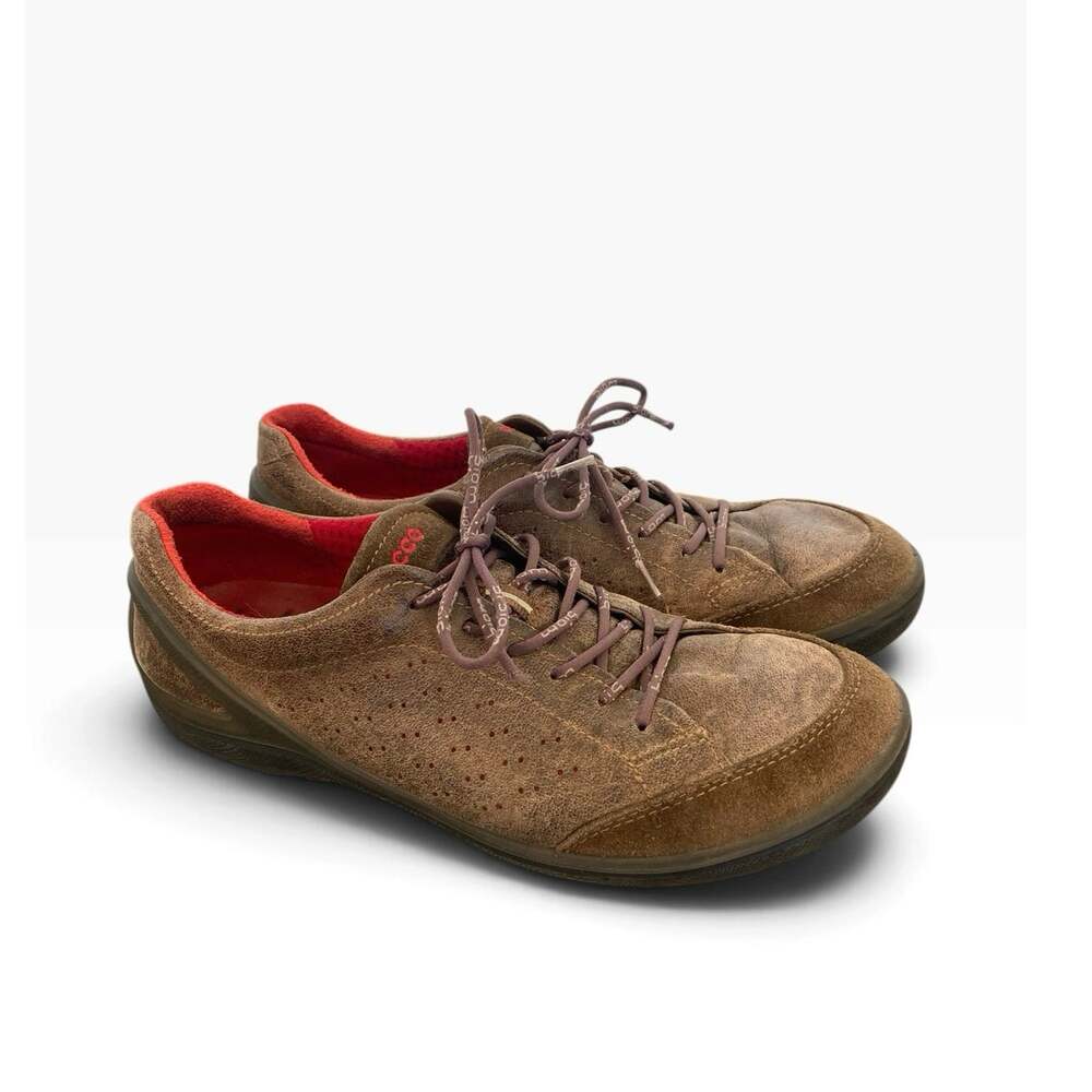 ECCO BIOM Men’s Leather Walking Sneakers Brown Lace Up EU 45 US 11-11.5
